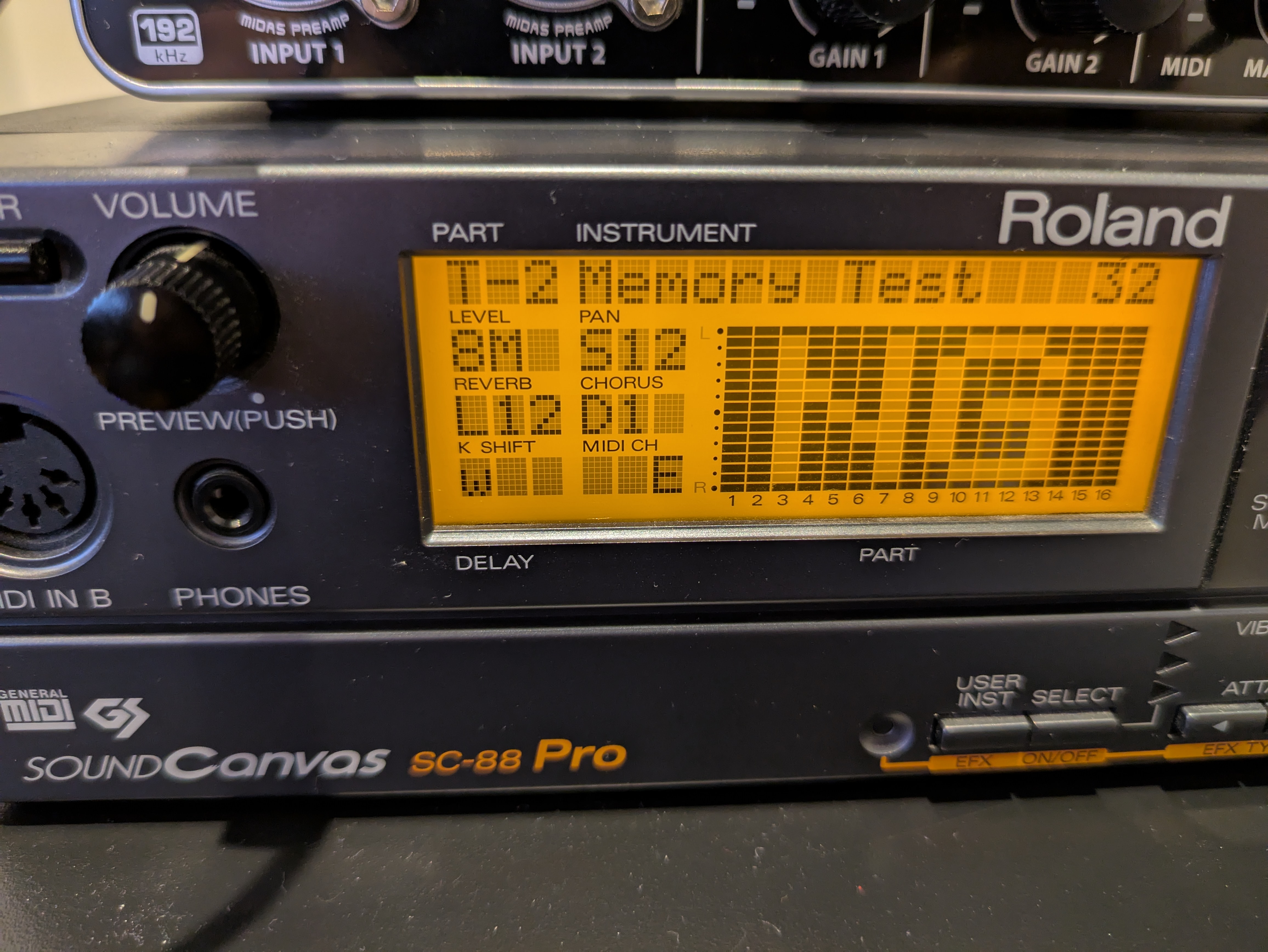 SC-88 Pro displaying failed memory test