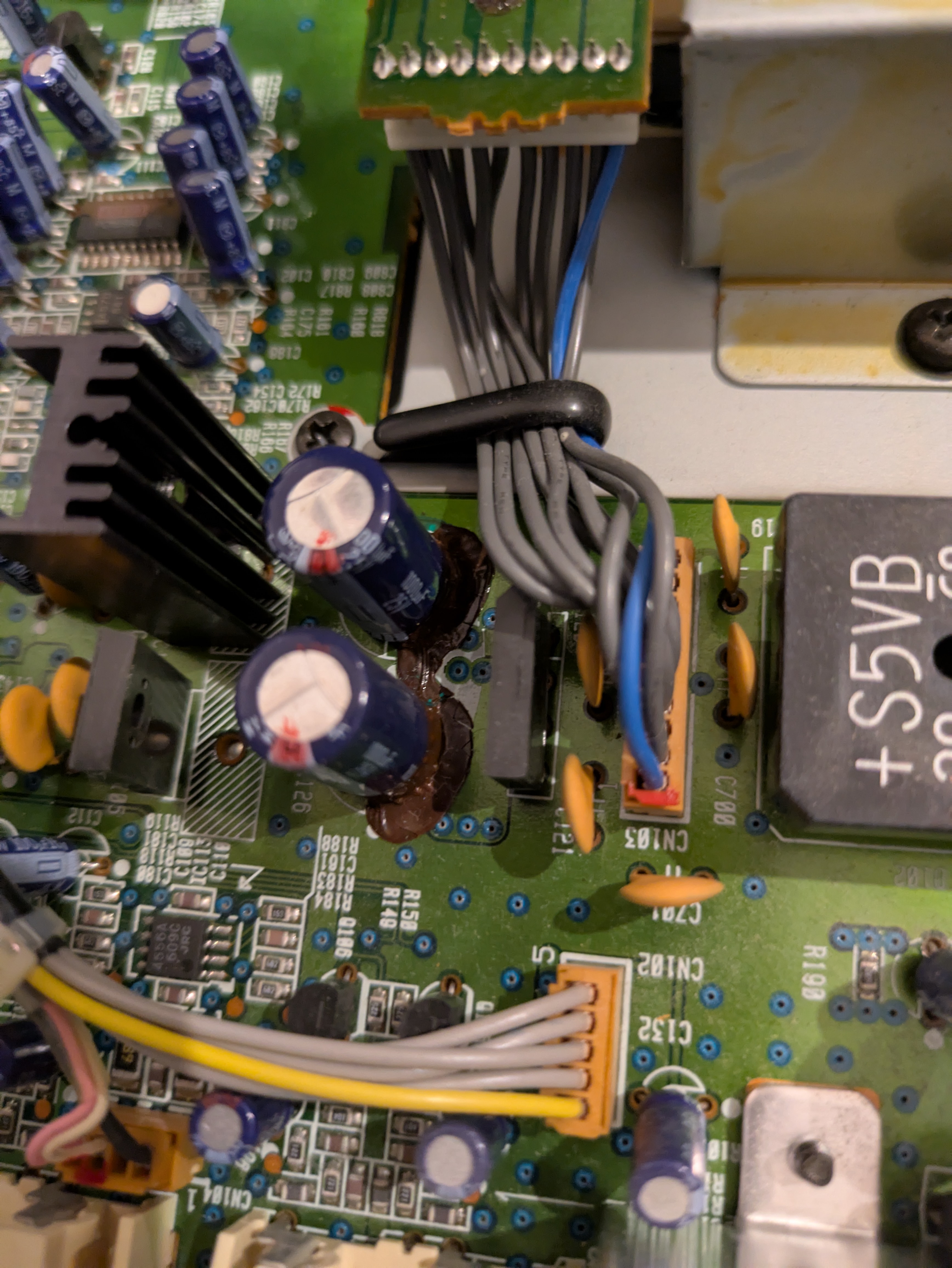 Capacitors leaking brown fluid