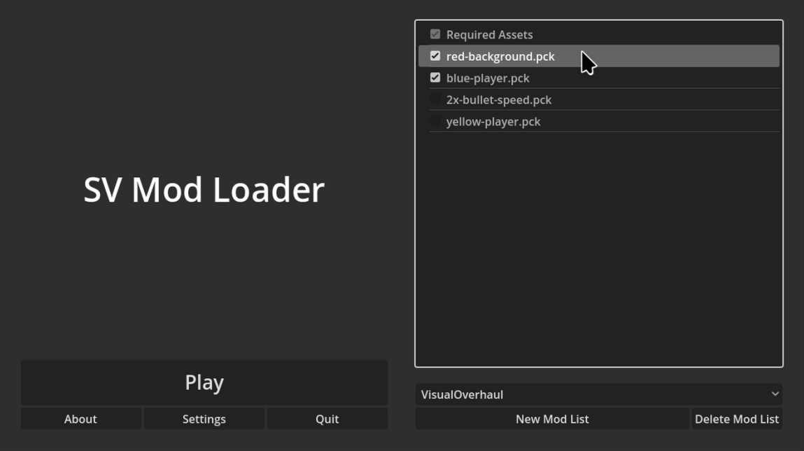 Screenshot of SV Mod Loader