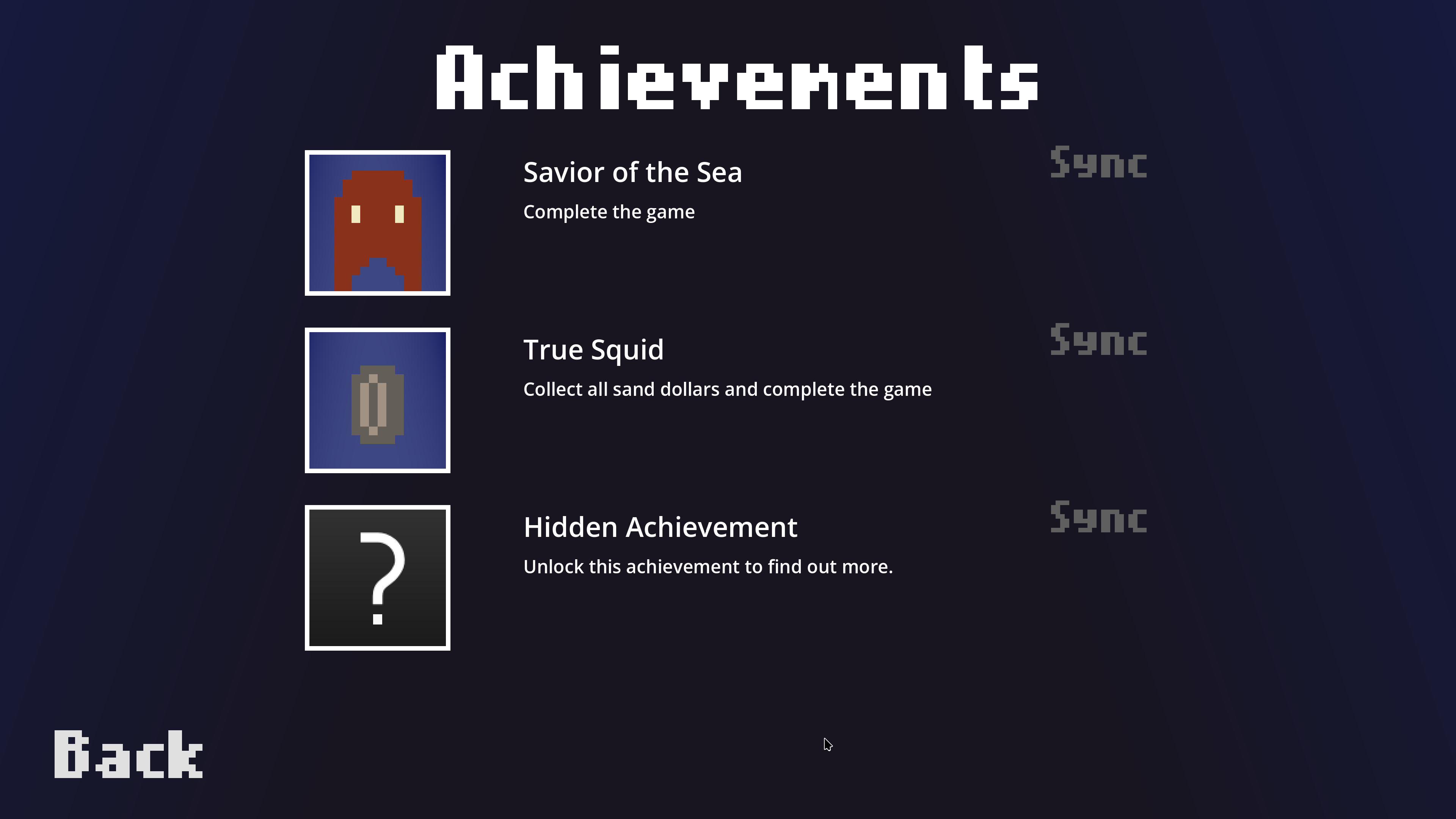 Screenshot of Squid Savings achievement menu